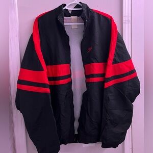 Vintage 80s-90s Speedo windbreaker/ bomber red and black